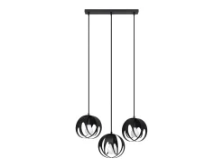 Lámparas colgantes Brive moderno de acero - 3 fuentes luminosas 4000K - L.50 x A.117 cm - negro