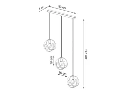 Lámparas colgantes Brive moderno de acero - 3 fuentes luminosas 3000K - L.50 x A.117 cm - blanco