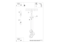 Lámparas colgantes Brive moderno de acero - 3 fuentes luminosas 4000K - L.30 x A.117 cm - blanco