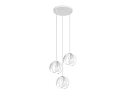 Lámparas colgantes Brive moderno de acero - 3 fuentes luminosas 4000K - L.30 x A.117 cm - blanco