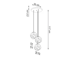 Lámparas colgantes Brive moderno de acero - 3 fuentes luminosas 4000K - L.30 x A.117 cm - blanco