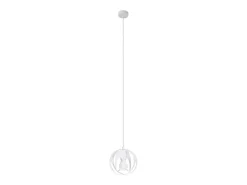 Lámparas colgantes Brive moderno de acero - 1 fuentes luminosas 3000K - L.16 x A.125 cm - blanco