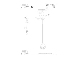 Lámparas colgantes Brive moderno de acero - 1 fuentes luminosas 3000K - L.16 x A.125 cm - blanco