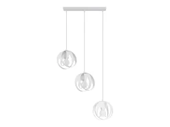 Lámparas colgantes Brive moderno de acero - 3 fuentes luminosas 4000K - L.50 x A.117 cm - blanco