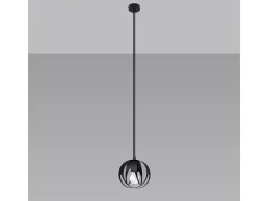 Lámparas colgantes Brive moderno de acero - 1 fuentes luminosas 3000K - L.16 x A.125 cm - negro