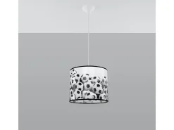 Lámparas colgantes Calcio b moderno de CLORURO DE POLIVINILO - 1 fuentes luminosas 3000K - L.30 x A.82 cm - blanco negro