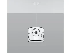 Lámparas colgantes Calcio a moderno de CLORURO DE POLIVINILO - 1 fuentes luminosas 3000K - L.30 x A.82 cm - blanco negro