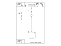 Lámparas colgantes Calcio a moderno de CLORURO DE POLIVINILO - 1 fuentes luminosas 4000K - L.30 x A.82 cm - blanco negro