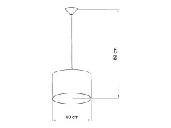 Lámparas colgantes Calcio a moderno de CLORURO DE POLIVINILO - 1 fuentes luminosas 3000K - L.40 x A.82 cm - blanco negro