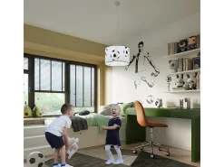 Lámparas colgantes Calcio a moderno de CLORURO DE POLIVINILO - 1 fuentes luminosas 3000K - L.40 x A.82 cm - blanco negro