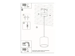 Lámparas colgantes Celeris moderno de aluminio - 1 fuentes luminosas 3000K - L.10 x A.110 cm - negro