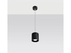 Lámparas colgantes Celeris moderno de aluminio - 1 fuentes luminosas 3000K - L.10 x A.110 cm - negro