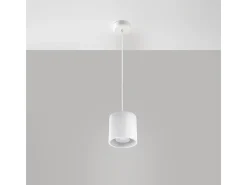 Lámparas colgantes Celeris moderno de aluminio - 1 fuentes luminosas 3000K - L.10 x A.110 cm - blanco