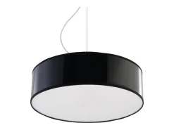 Lámparas colgantes Cercle minimalista de CLORURO DE POLIVINILO - 2 fuentes luminosas 4000K - L.35 x A.111 cm - negro