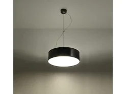 Lámparas colgantes Cercle minimalista de CLORURO DE POLIVINILO - 2 fuentes luminosas 4000K - L.35 x A.111 cm - negro
