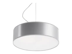Lámparas colgantes Cercle minimalista de CLORURO DE POLIVINILO - 2 fuentes luminosas 3000K - L.35 x A.111 cm - gris