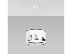 Lámparas colgantes Chat moderno de CLORURO DE POLIVINILO - 1 fuentes luminosas 3000K - L.40 x A.95 cm - multicolor