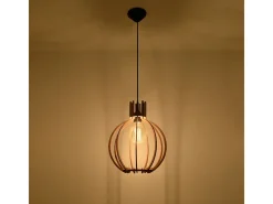 Lámparas colgantes Citranova escandinavo de madera - 1 fuentes luminosas 4000K - L.28 x A.100 cm - madera natural