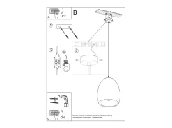 Lámparas colgantes Darow moderno de cerámica - 1 fuentes luminosas 3000K - L.30 x A.122 cm - blanco