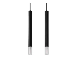 Lámparas colgantes Eclim moderno de acero/vidrio - 2 fuentes luminosas 4000K - L.30 x A.120 cm - negro