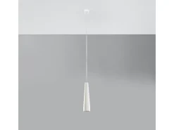 Lámparas colgantes Eclix moderno de cerámica - 1 fuentes luminosas 3000K - L.8 x A.132 cm - blanco