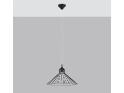 Lámparas Colgantes Eda Industrial De Acero - 1 Fuentes Luminosas - L.40 X A.86 Cm - Negro