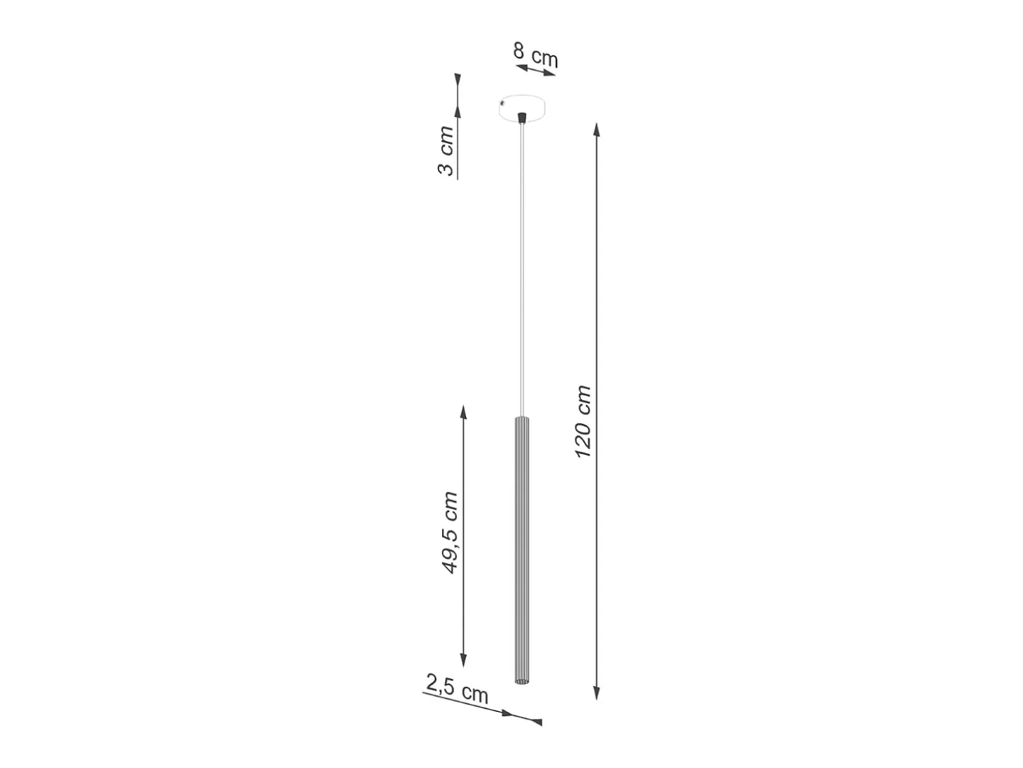 Lámparas colgantes Elara moderno de acero - 1 fuentes luminosas 3000K - L.8 x A.120 cm - dorado