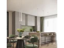 Lámparas colgantes Elara moderno de acero - 1 fuentes luminosas 3000K - L.8 x A.120 cm - blanco