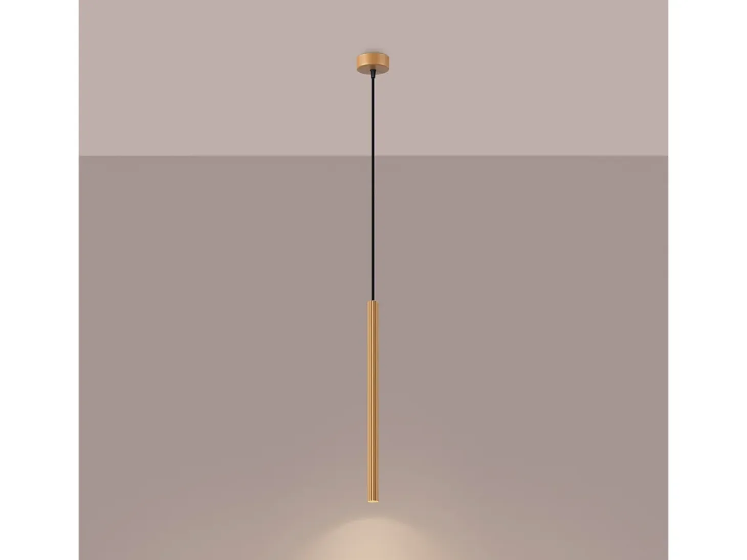 Lámparas colgantes Elara moderno de acero - 1 fuentes luminosas 4000K - L.8 x A.120 cm - dorado
