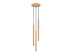 Lámparas colgantes Elara moderno de acero - 3 fuentes luminosas 3000K - L.20 x A.120 cm - dorado
