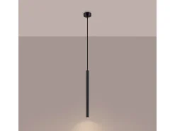 Lámparas colgantes Elara moderno de acero - 1 fuentes luminosas 4000K - L.8 x A.120 cm - negro