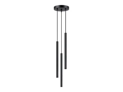 Lámparas colgantes Elara moderno de acero - 3 fuentes luminosas 4000K - L.20 x A.120 cm - negro