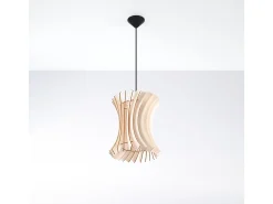 Lámparas colgantes Elyandra escandinavo de madera - 1 fuentes luminosas 3000K - L.30 x A.107 cm - madera natural