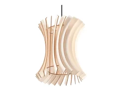 Lámparas colgantes Elyandra escandinavo de madera - 1 fuentes luminosas 3000K - L.30 x A.107 cm - madera natural