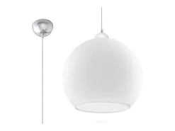 Lámparas colgantes Esfera minimalista de acero/vidrio - 1 fuentes luminosas 3000K - L.30 x A.120 cm - blanco