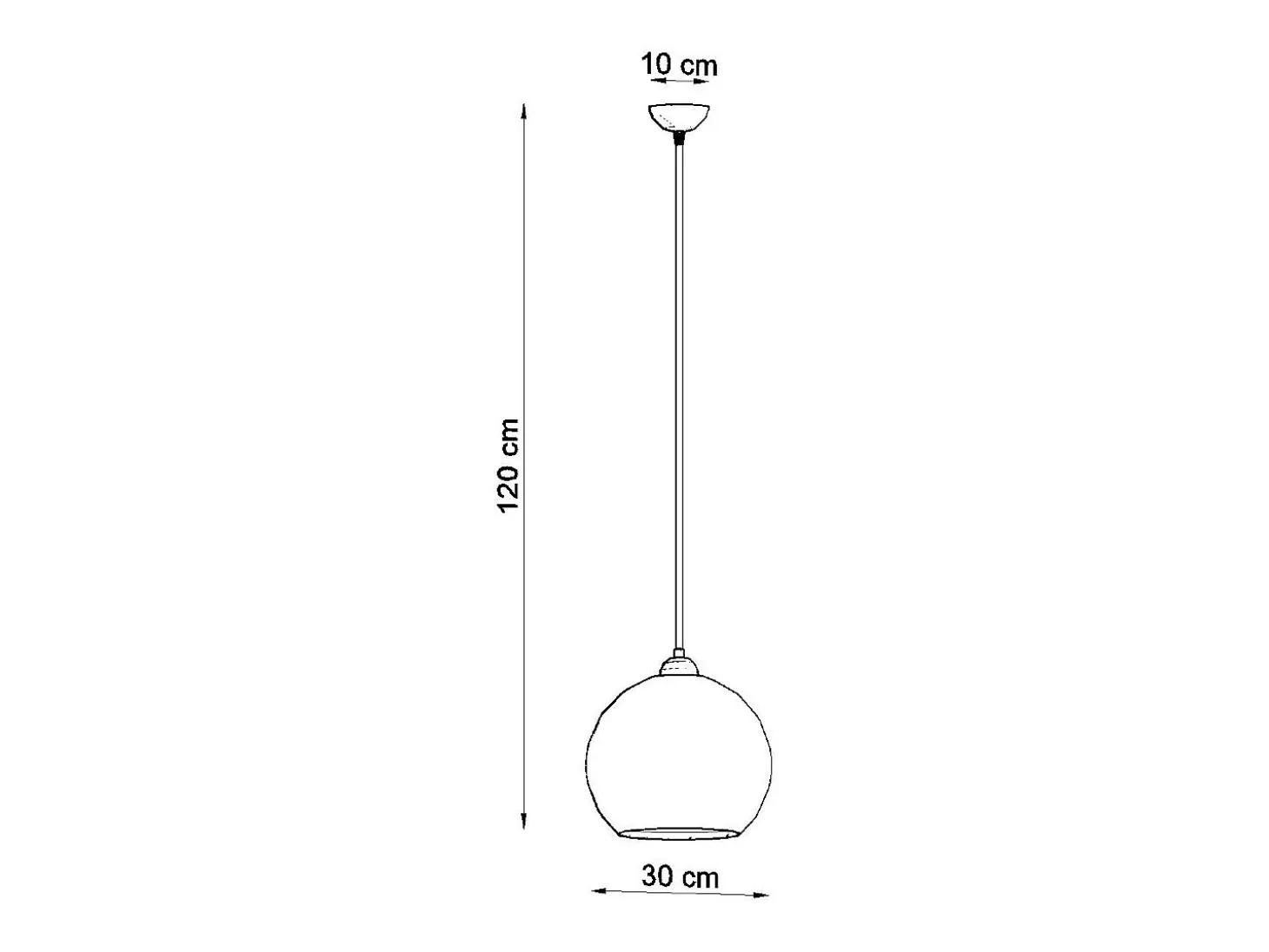Lámparas colgantes Esfera minimalista de acero/vidrio - 1 fuentes luminosas 4000K - L.30 x A.120 cm - verde