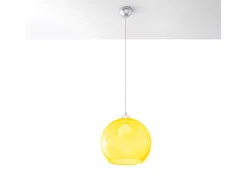 Lámparas colgantes Esfera minimalista de acero/vidrio - 1 fuentes luminosas 3000K - L.30 x A.120 cm - amarillo