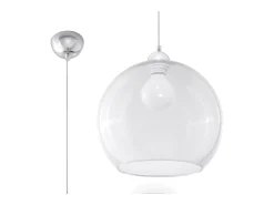 Lámparas colgantes Esfera minimalista de acero/vidrio - 1 fuentes luminosas 3000K - L.30 x A.120 cm - transparente