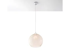 Lámparas colgantes Esfera minimalista de acero/vidrio - 1 fuentes luminosas 3000K - L.30 x A.120 cm - champán