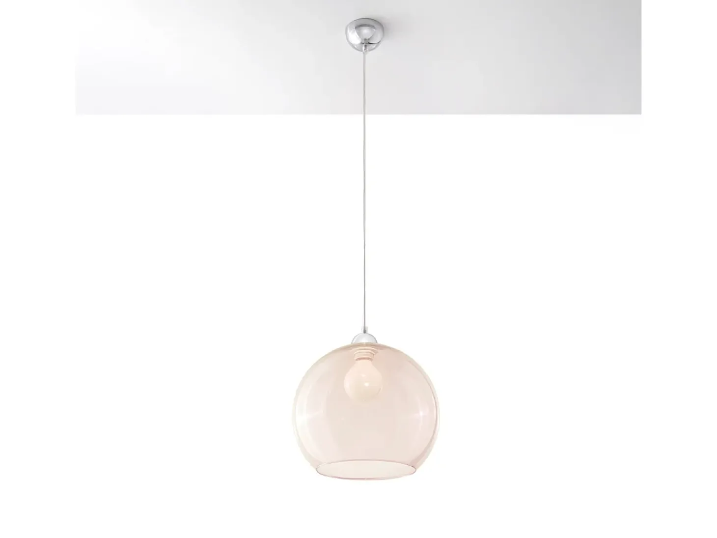 Lámparas colgantes Esfera minimalista de acero/vidrio - 1 fuentes luminosas 3000K - L.30 x A.120 cm - champán