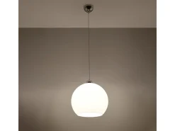 Lámparas colgantes Esfera minimalista de acero/vidrio - 1 fuentes luminosas 4000K - L.30 x A.120 cm - blanco