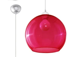 Lámparas colgantes Esfera minimalista de acero/vidrio - 1 fuentes luminosas 4000K - L.30 x A.120 cm - rojo