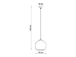 Lámparas colgantes Esfera minimalista de acero/vidrio - 1 fuentes luminosas 3000K - L.30 x A.120 cm - rojo