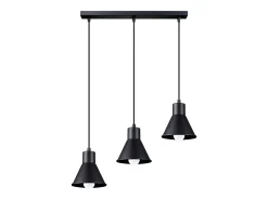 Lámparas colgantes Faldura moderno de acero - 3 fuentes luminosas 3000K - L.45 x A.120 cm - negro