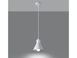 Lámparas colgantes Faldura moderno de acero - 1 fuentes luminosas 4000K - L.14 x A.120 cm - blanco