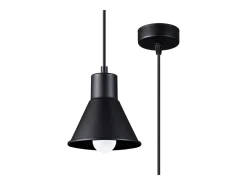 Lámparas colgantes Faldura moderno de acero - 1 fuentes luminosas 4000K - L.14 x A.120 cm - negro