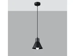 Lámparas colgantes Faldura moderno de acero - 1 fuentes luminosas 3000K - L.14 x A.120 cm - negro