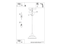 Lámparas Colgantes Fano Escandinavo De Acero - 1 Fuentes Luminosas - L.34 X A.120 Cm - Blanco