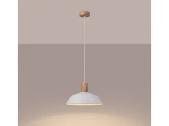 Lámparas Colgantes Fano Escandinavo De Acero - 1 Fuentes Luminosas - L.34 X A.120 Cm - Blanco