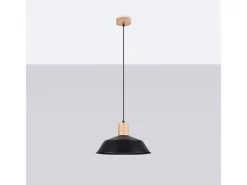 Lámparas colgantes Fanova escandinavo de acero - 1 fuentes luminosas 3000K - L.34 x A.120 cm - negro